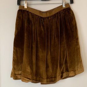 Club Monaco Gold Velvet Mini Skirt